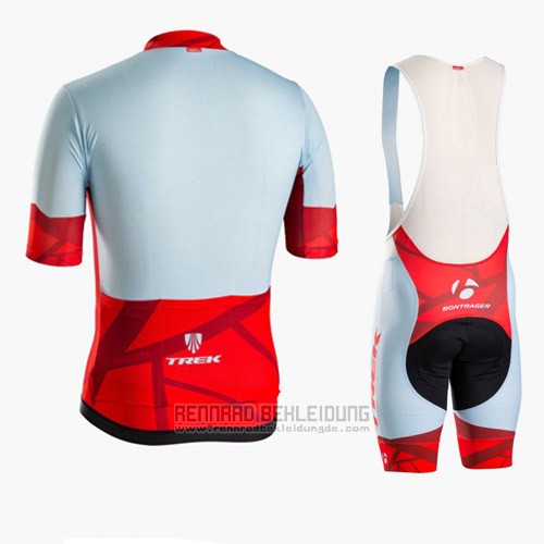 2016 Fahrradbekleidung Trek Bontrager Blau und Rot Trikot Kurzarm und Tragerhose - zum Schließen ins Bild klicken